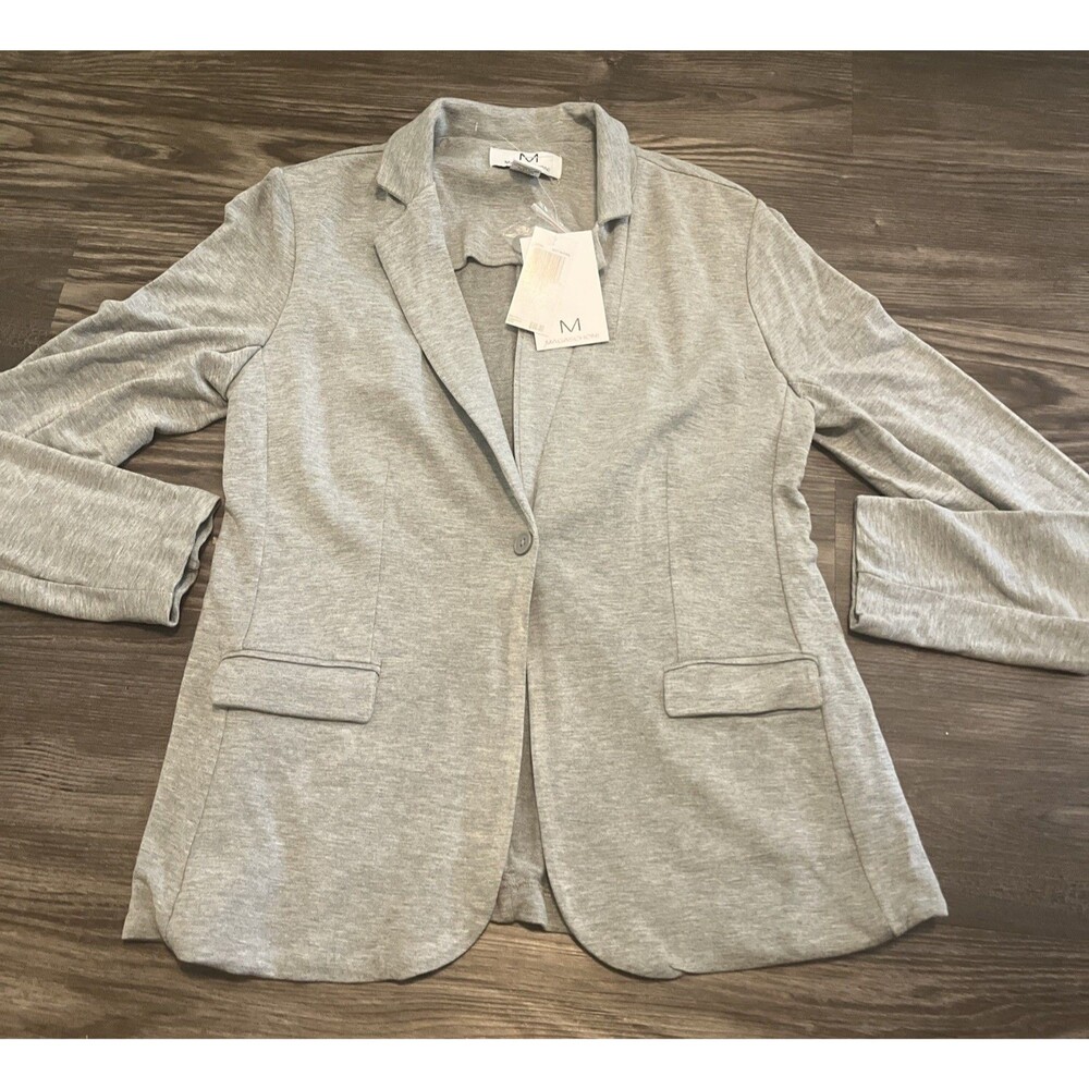 Magaschoni Women's Heather Grey Rayon/Spandex Blazer Size Small NEW